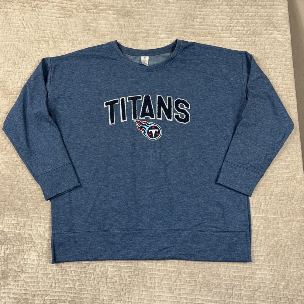NFL Team Apparel Tennessee Titans Womens XL Blue Fleece Sweatshirt Sleepwear Top